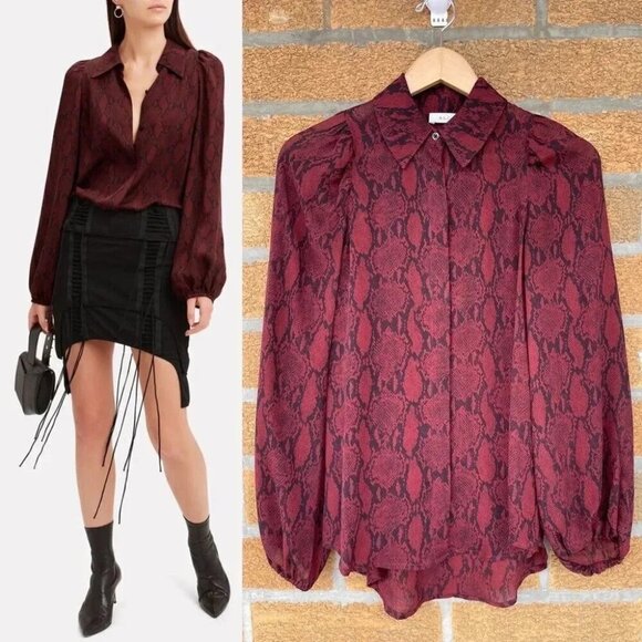 A.L.C Lori Snake Print Blouse size 0 - Picture 1 of 8